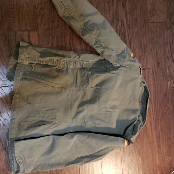 Vintage German Military Shirt Mens Green Long Sleeve Germany Pockets Army Size 5 - Picture 4 of 8